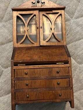 Vintage Doll house secretary Hutch Shelf